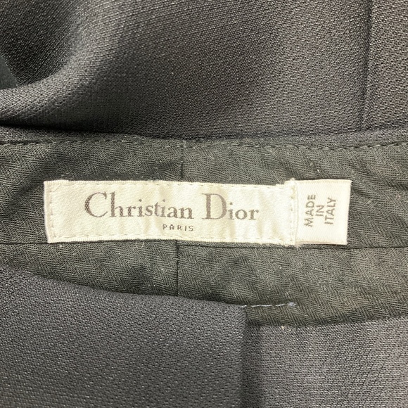 CHRISTIAN DIOR BLACK WOOL AND SILK TROUSERS - Picture 4 of 5